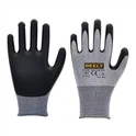 Gråvit nylontäckande Spandex Nitrilskumbelagda handskar