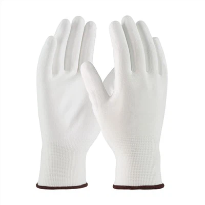 Vita nylon PU palmbelagda handskar