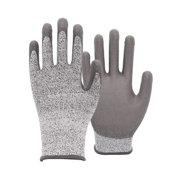 China Cut Resistant Level C PU-belagda handskar